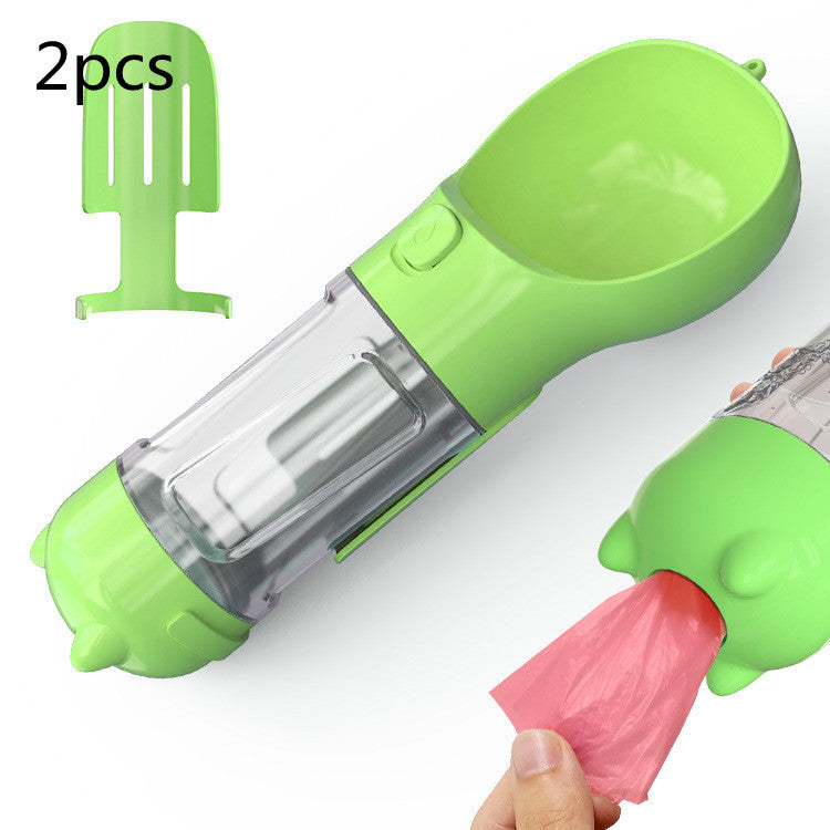 Pet Water Bottle, Feeder Bowl, Garbage Bag Storage, Portable Pet Outdoor Travel 3 In 1 Dog Water Bottle