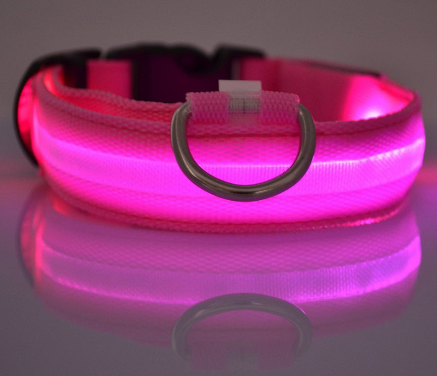 Flashing Nylon LED Dog Collar for Night Safety
