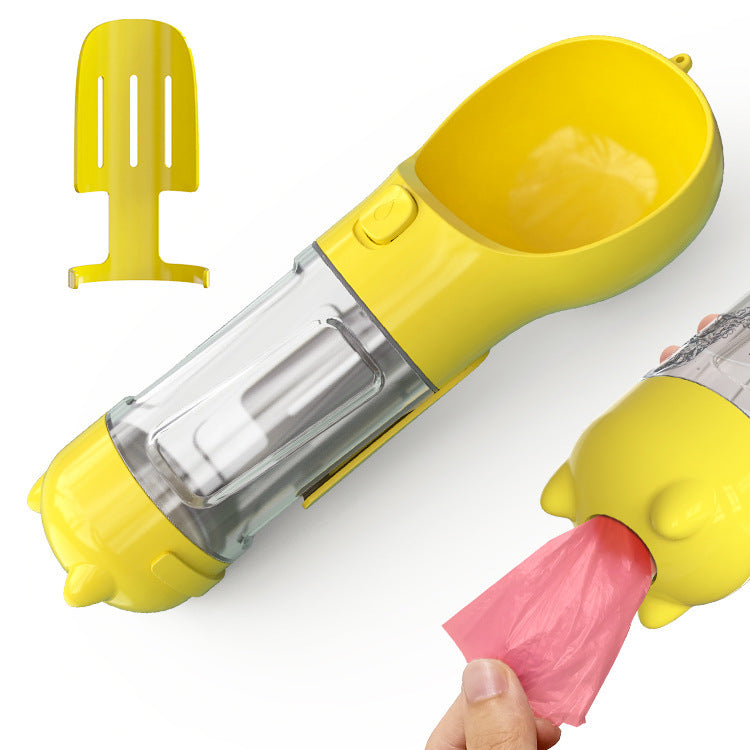 Pet Water Bottle, Feeder Bowl, Garbage Bag Storage, Portable Pet Outdoor Travel 3 In 1 Dog Water Bottle