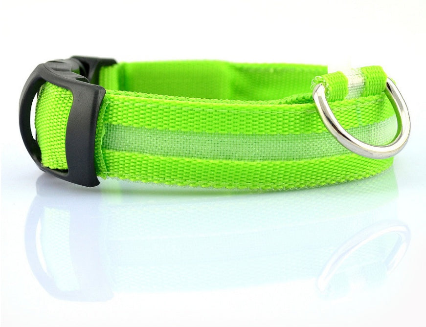 Flashing Nylon LED Dog Collar for Night Safety