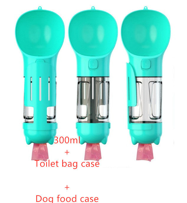 Pet Water Bottle, Feeder Bowl, Garbage Bag Storage, Portable Pet Outdoor Travel 3 In 1 Dog Water Bottle