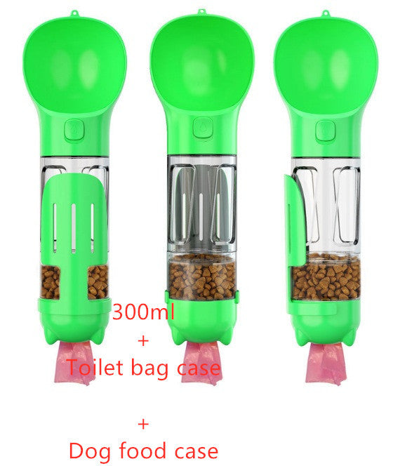 Pet Water Bottle, Feeder Bowl, Garbage Bag Storage, Portable Pet Outdoor Travel 3 In 1 Dog Water Bottle