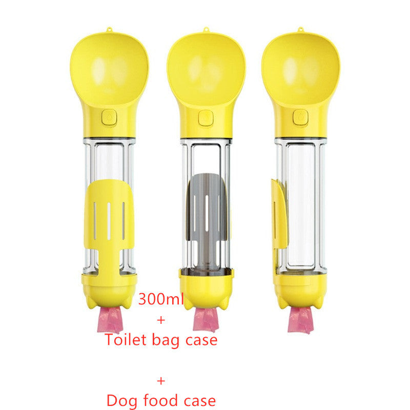 Pet Water Bottle, Feeder Bowl, Garbage Bag Storage, Portable Pet Outdoor Travel 3 In 1 Dog Water Bottle