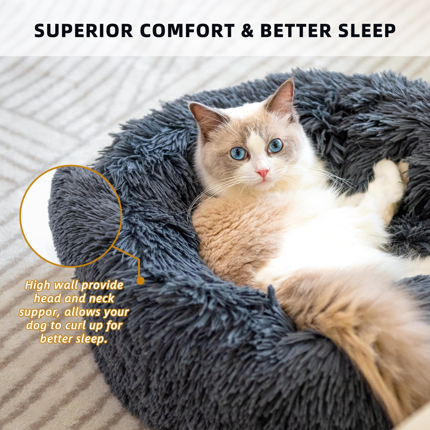 Round Dog Beds For Small Dogs and Cat's