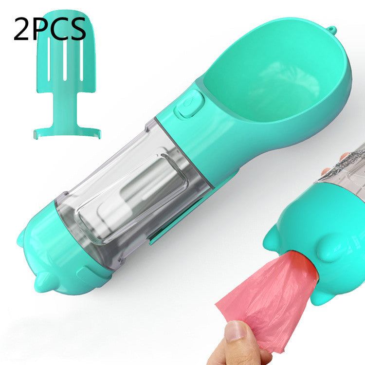 Pet Water Bottle, Feeder Bowl, Garbage Bag Storage, Portable Pet Outdoor Travel 3 In 1 Dog Water Bottle