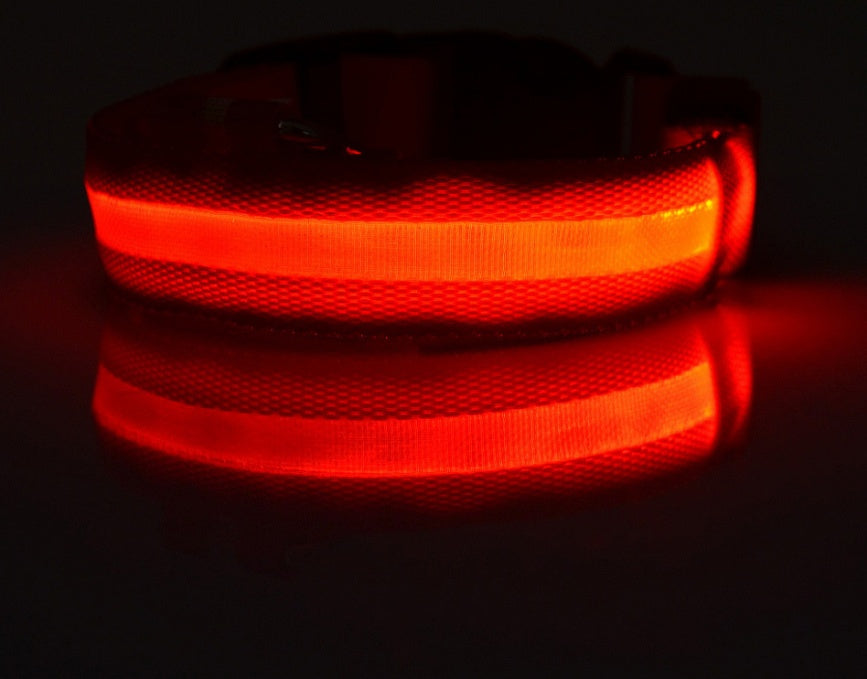 Flashing Nylon LED Dog Collar for Night Safety