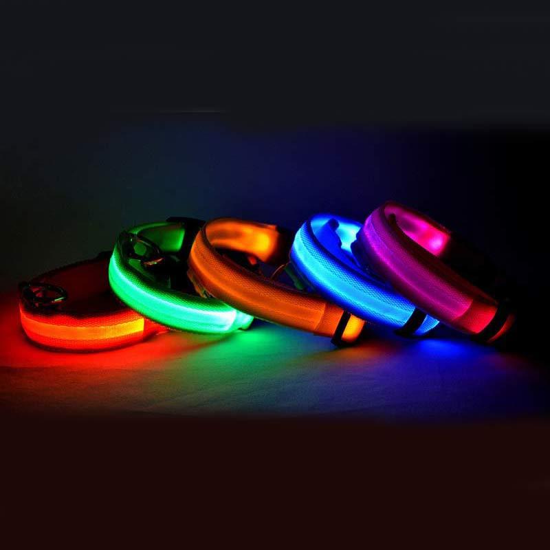 Flashing Nylon LED Dog Collar for Night Safety
