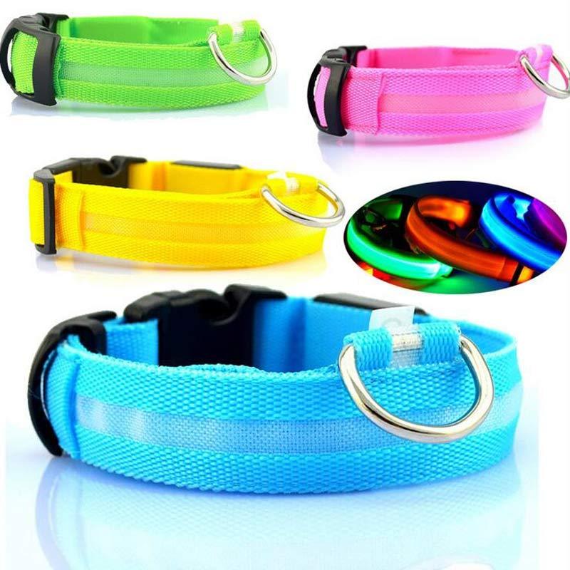 Flashing Nylon LED Dog Collar for Night Safety