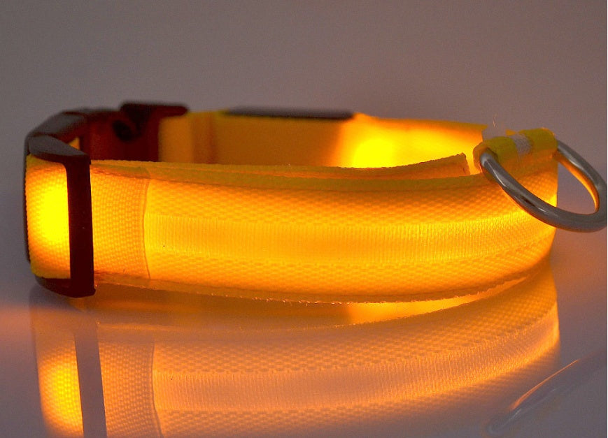 Flashing Nylon LED Dog Collar for Night Safety
