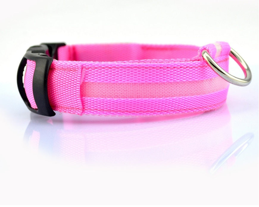 Flashing Nylon LED Dog Collar for Night Safety