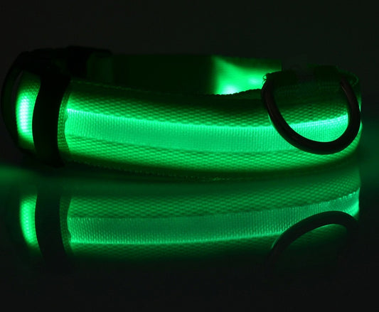 Flashing Nylon LED Dog Collar for Night Safety