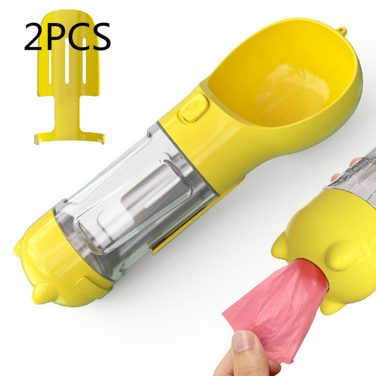 Pet Water Bottle, Feeder Bowl, Garbage Bag Storage, Portable Pet Outdoor Travel 3 In 1 Dog Water Bottle