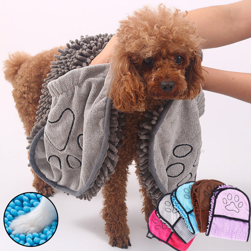 Dogs and Cat Towels - Super Absorbent Dog Bathrobe Microfiber Bath Towels, Quick-Drying Cat Bath Towel