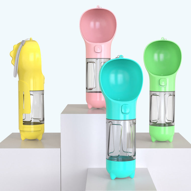 Pet Water Bottle, Feeder Bowl, Garbage Bag Storage, Portable Pet Outdoor Travel 3 In 1 Dog Water Bottle