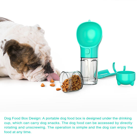 Pet Water Bottle, Feeder Bowl, Garbage Bag Storage, Portable Pet Outdoor Travel 3 In 1 Dog Water Bottle