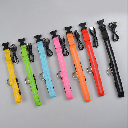 Flashing Nylon LED Dog Collar for Night Safety