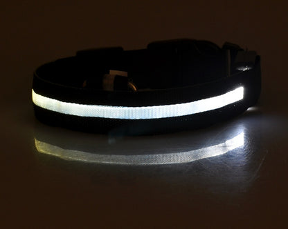 Flashing Nylon LED Dog Collar for Night Safety