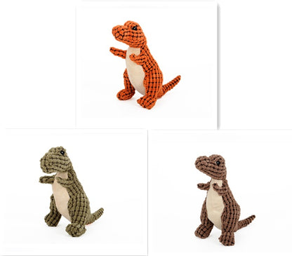 Dog and Cat Chewy Plush Toy - Dinosaur