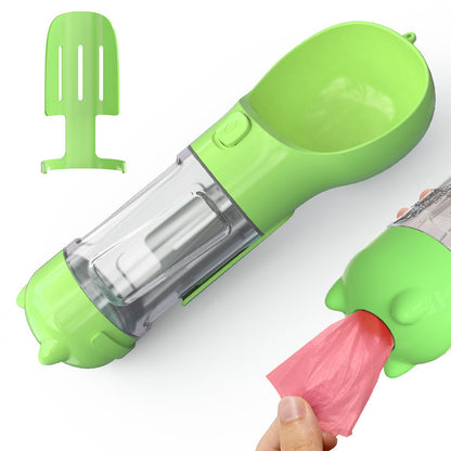 Pet Water Bottle, Feeder Bowl, Garbage Bag Storage, Portable Pet Outdoor Travel 3 In 1 Dog Water Bottle