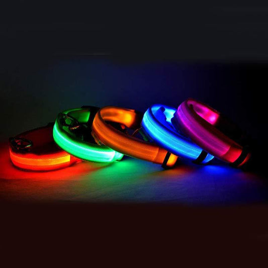 Flashing Nylon LED Dog Collar for Night Safety