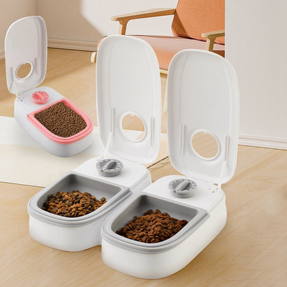 Smart Food Dispenser For Cats Dogs with a Stainless Steel Bowl