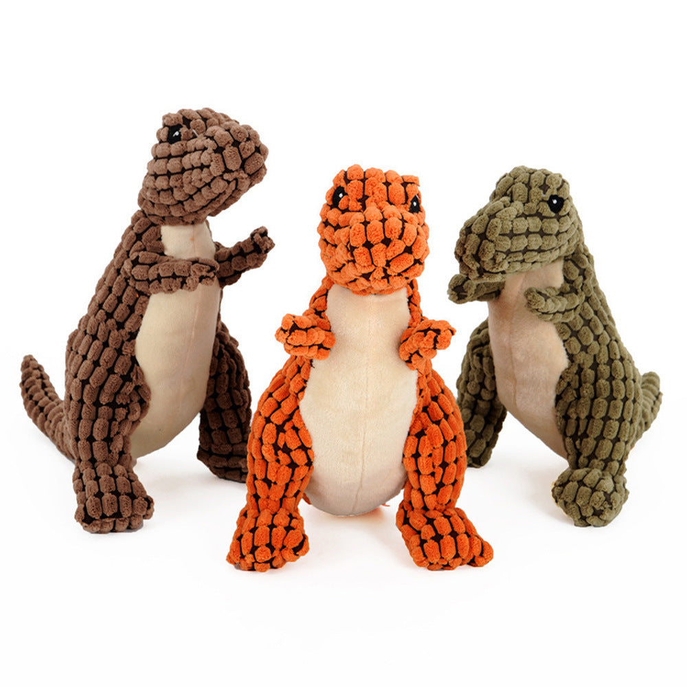 Dog and Cat Chewy Plush Toy - Dinosaur