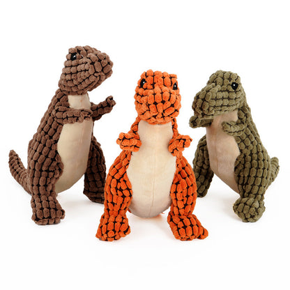 Dog and Cat Chewy Plush Toy - Dinosaur