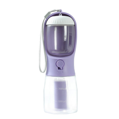 Dog Water Cup Drinking Food, Garbage Bag Three-in-one Portable Small Multi-functional Pet Cups
