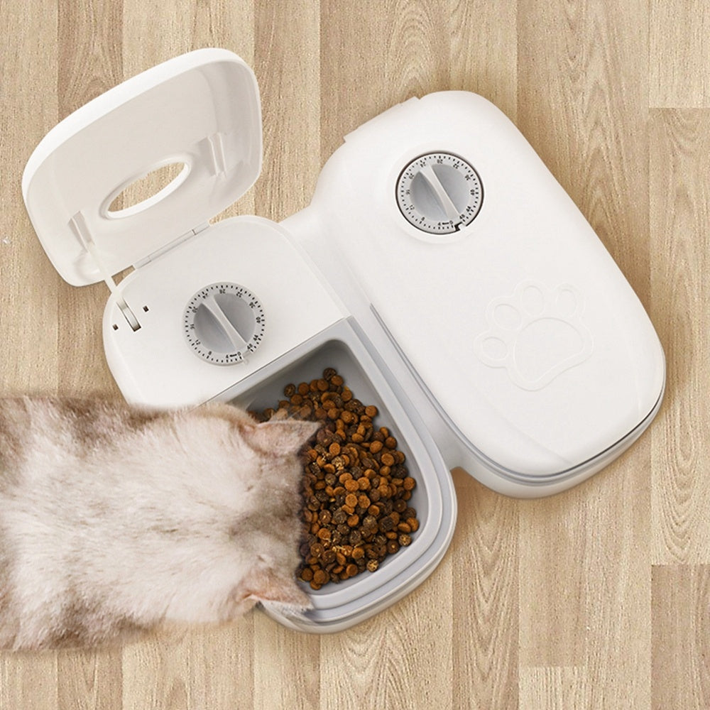 Smart Food Dispenser For Cats Dogs with a Stainless Steel Bowl