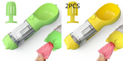 Pet Water Bottle, Feeder Bowl, Garbage Bag Storage, Portable Pet Outdoor Travel 3 In 1 Dog Water Bottle